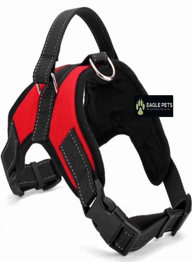Eagle Pets No Pull Reflective Dog Harness, Breathable Adjustable Comfort, for Small Medium Large Dogs, Best for Training Walking Easy to Control. (RED, XL)